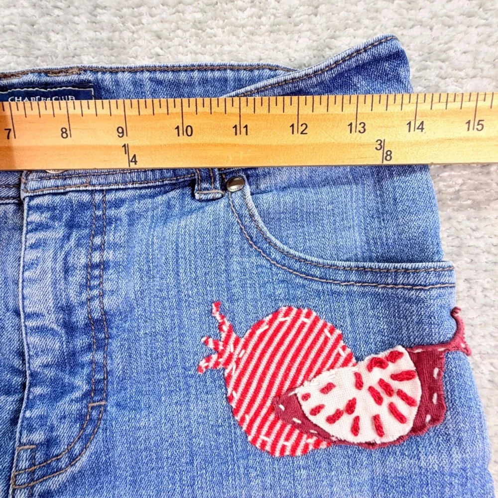 Charter Club Jeans Classic Straight Cotton Blend 6P Blue Pomegranate Patchwork